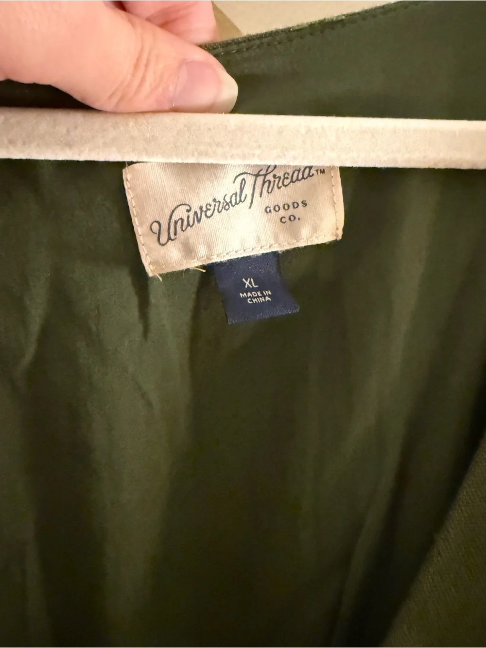 Olive Green Linen V-Neck Smocked Maxi Dress Universal Thread